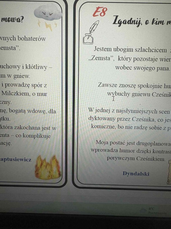 E8- Zgadnij, o kim mowa?- język polski