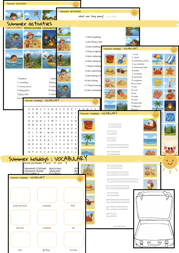 Summer holidays - vocabulary