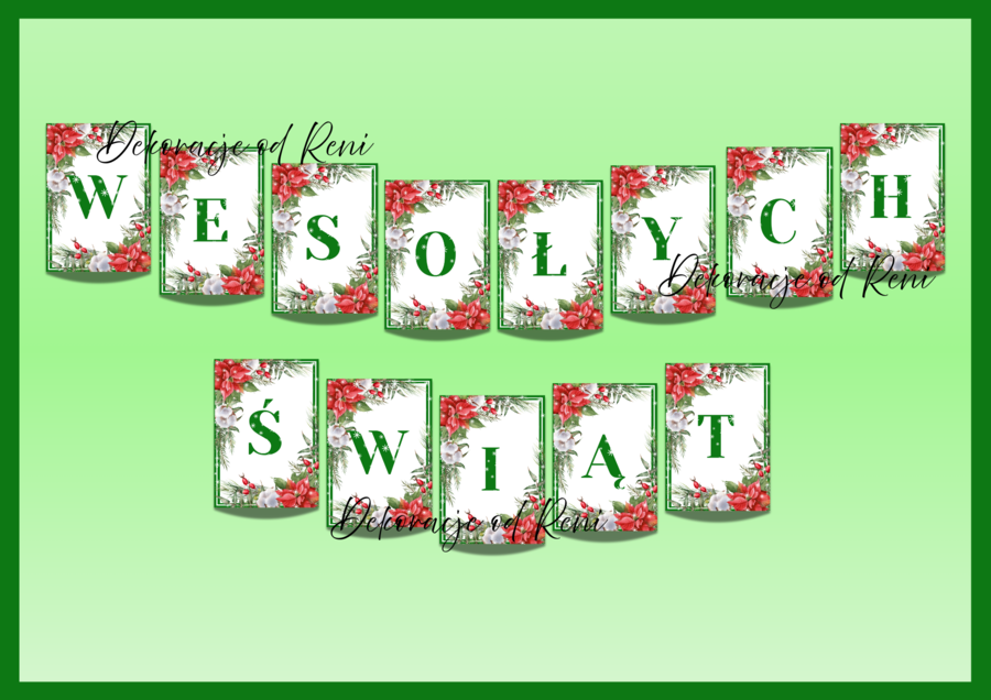 WESOŁYCH ŚWIĄT girlanda wersja 1