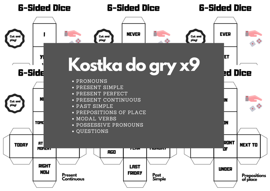 SPEAKING DICE (w dziewięciu wersjach) ROLL AND SPEAK