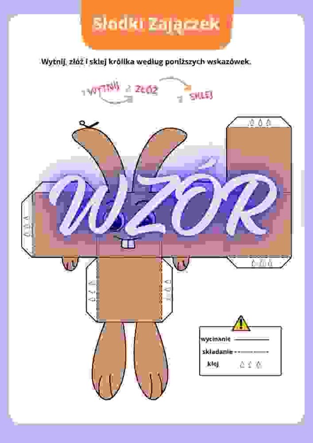 Słodki Zajączek – kreatywny szablon do składania