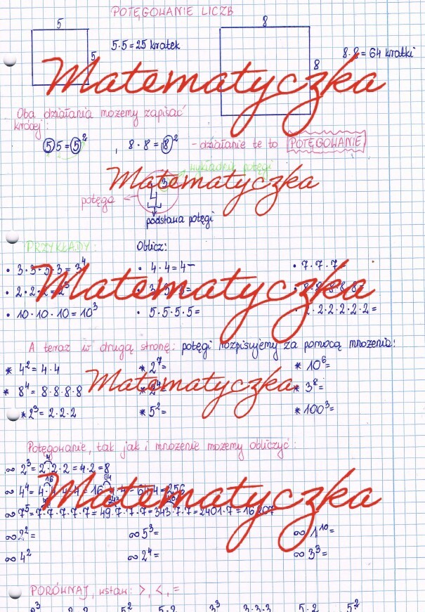 Potęgowanie - wprowadzenie + zadania