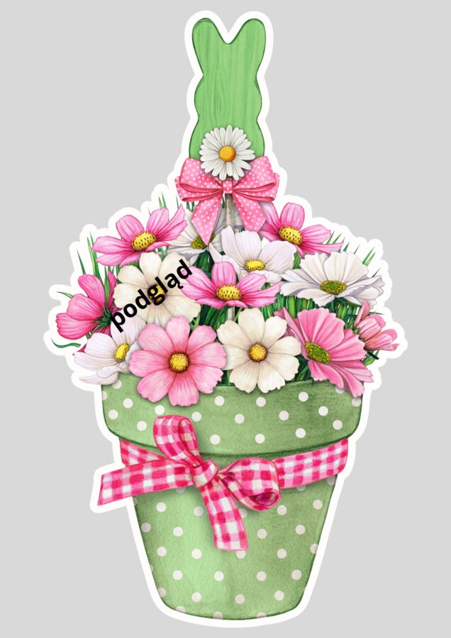 DEKORACJE dwustronne – WIOSNA, WIELKANOC zestaw zielony