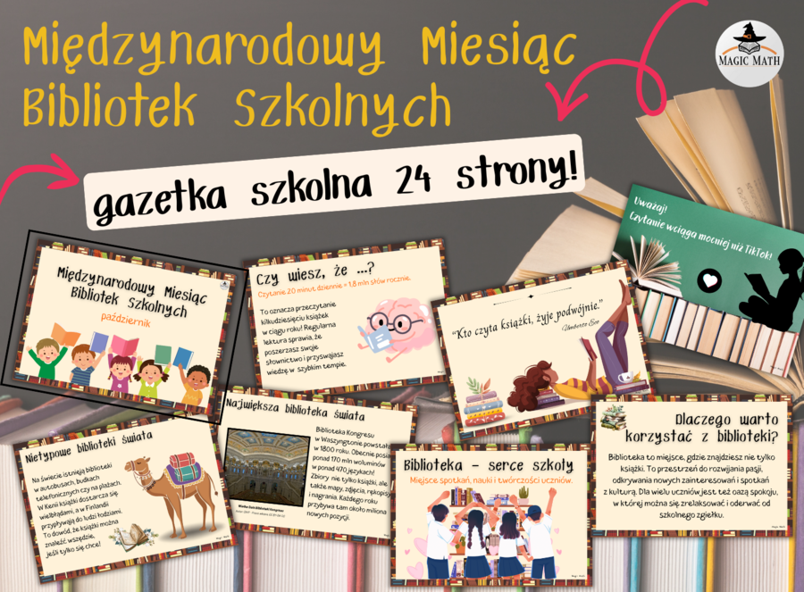 Międzynarodowy Miesiąc Bibliotek Szkolnych - październik - GAZETKA 24 strony