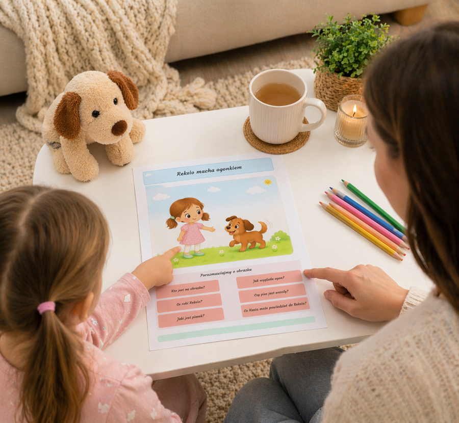 Reksio macha ogonkiem – karta obrazkowa do rozmowy kierowanej