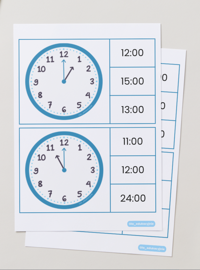 Odczytywanie pełnych godzin - klamerki