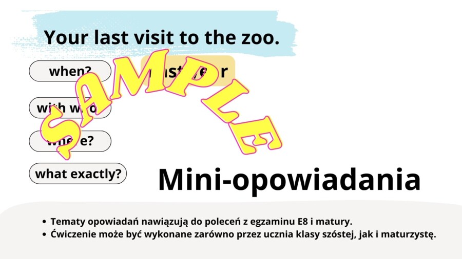 Mini-historyjki, A1, A2, B1, klasa 6, Brainy 6. Historyjki w czasie Past Simple