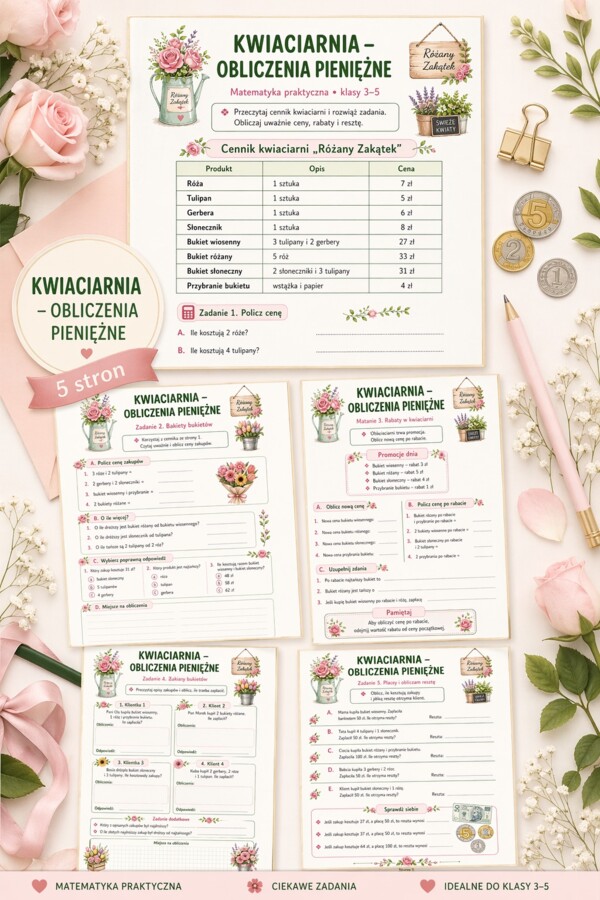 Kwiaciarnia – obliczenia pieniężne