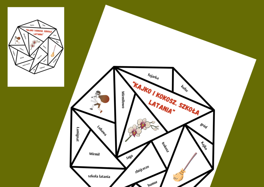 KAJKO I KOKOSZ. SZKOŁA LATANIA – układanka – puzzle – egzamin – powtórka