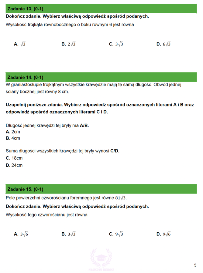 Arkusz próbny z matematyki E8 nr 5