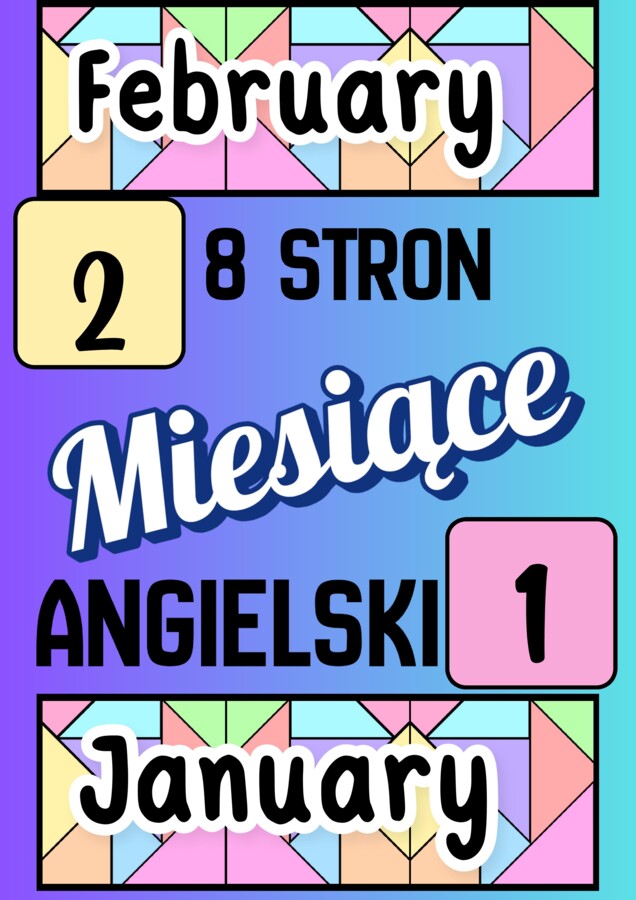 Angielski kalendarz 8 stron