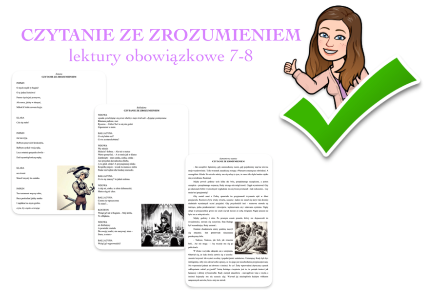 LEKTURY obowiązkowe 7-8 - czytanie ze zrozumieniem W PAKIECIE TANIEJ