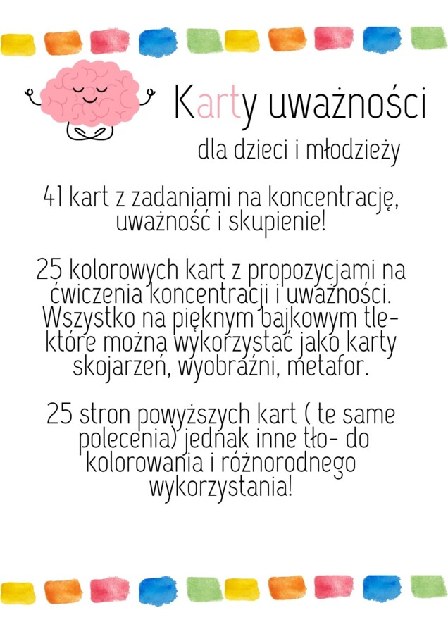 Karty uważności dla dzieci i młodzieży