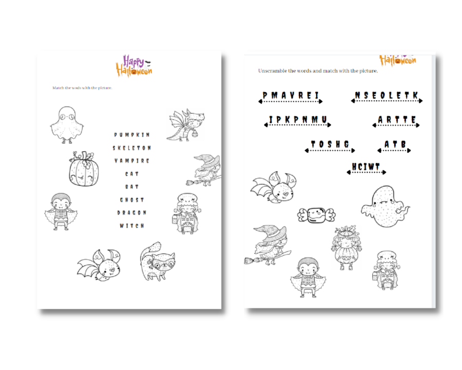 Halloween Karty Pracy Słownictwo + Konstrukcja It is/ It isn't