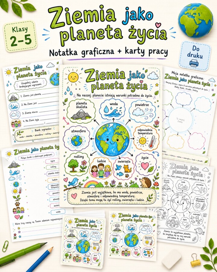 Notatka graficzna. Ziemia jako planeta życia