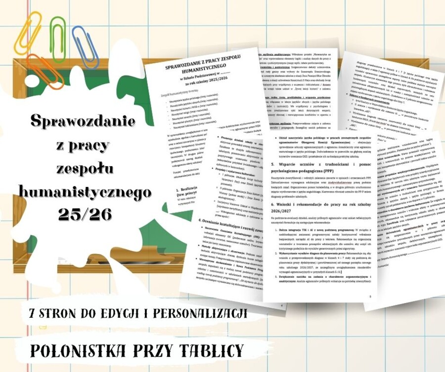 Sprawozdanie Zespołu Humanistycznego 2025/2026 (Wzór DOCX)