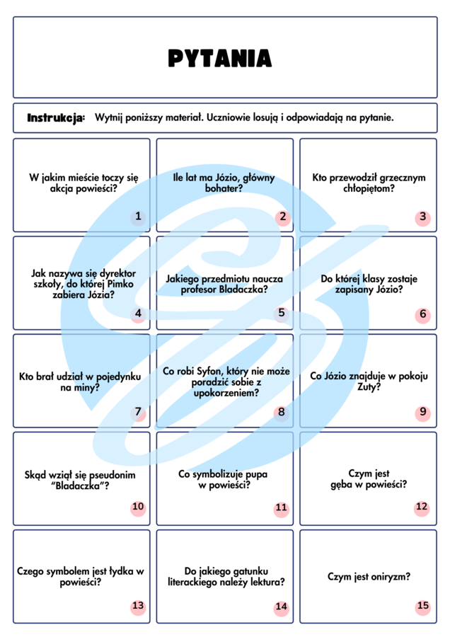 Ferdydurke – Pytania i Odpowiedzi | Karty do lektury