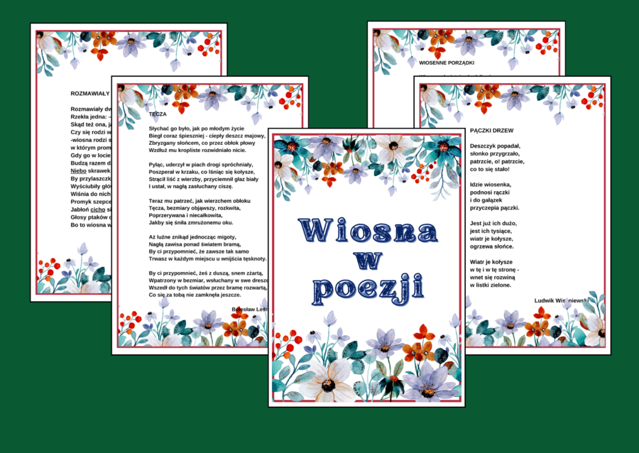 WIOSNA W POEZJI – biblioteka – świetlica – WIERSZE – GAZETKA – wersja 2