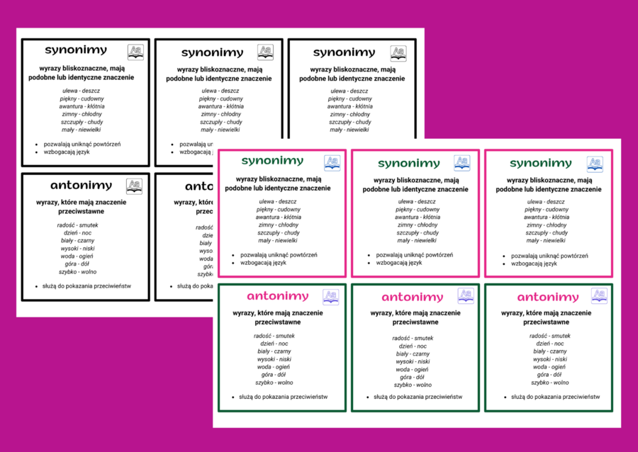 SYNONIMY i ANTONIMY - wklejka