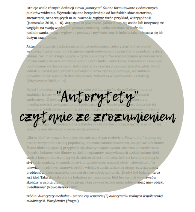 "Autorytety" czytanie ze zrozumieniem