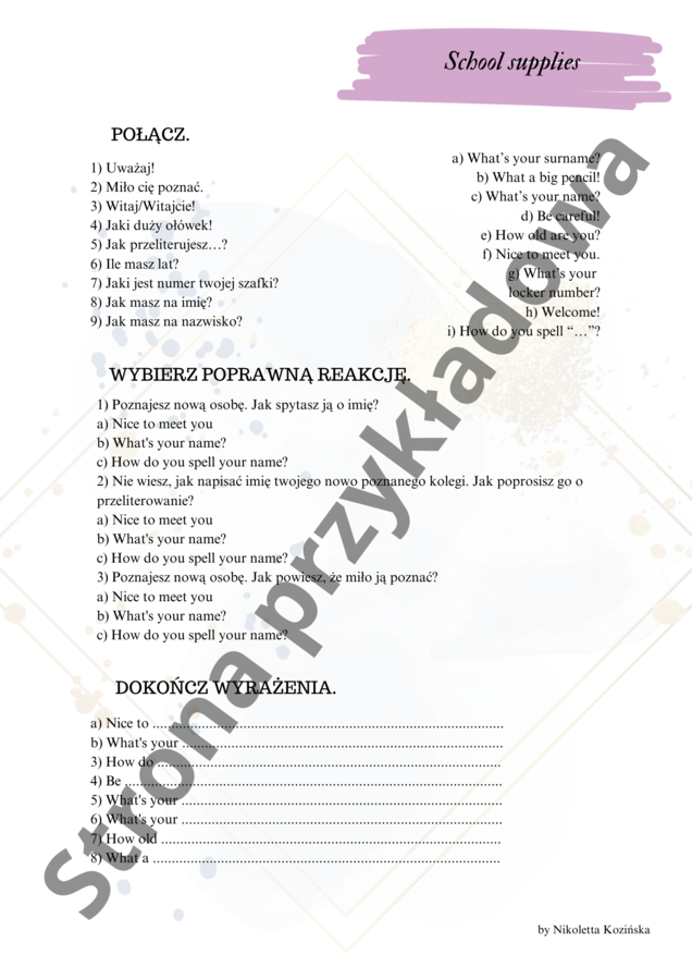 Brainy 4 unit 1 karty pracy słownictwo