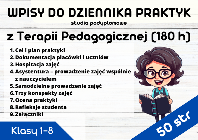 WPISY DO DZIENNIKA praktyk z Terapii Pedagogicznej (180 h)