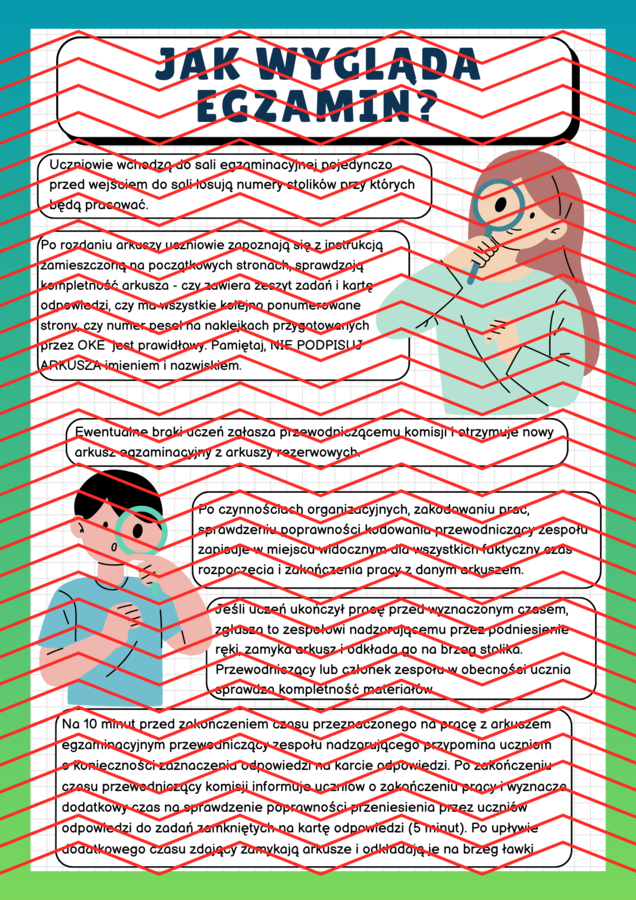 Przygotowanie do Egzaminu Ósmoklasisty - strategie, porady i techniki. Gazetka.