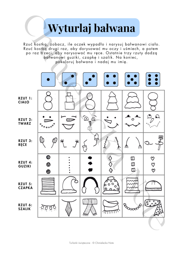 Wyturlaj bałwana - kreatywna gra bożonarodzeniowa dla dzieci i rodziny