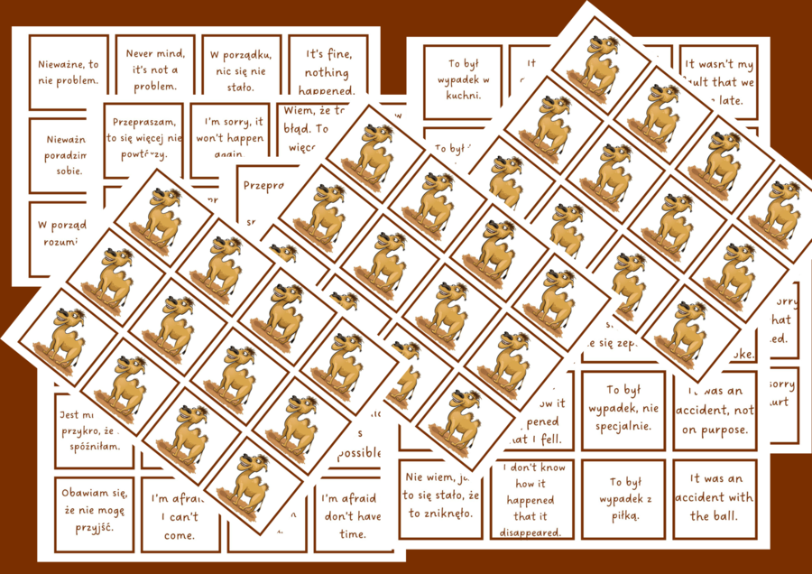 Speaking  Apologizing & Making Excuses zestaw kart językowych