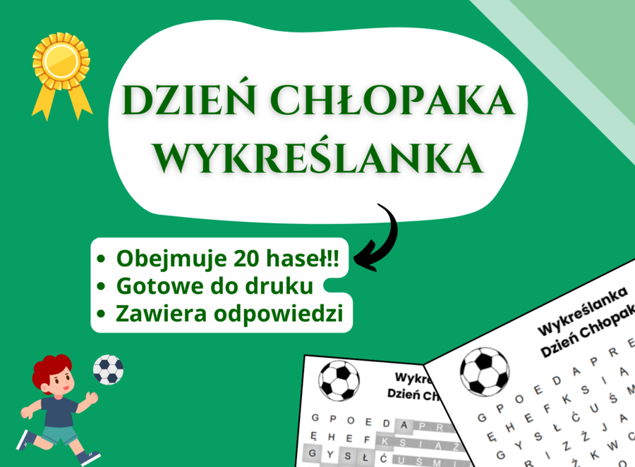 Wykreślanka „Dzień Chłopaka” 🎁👦 – klasy 1–8, świetlica, godzina wychowawcza, język polski