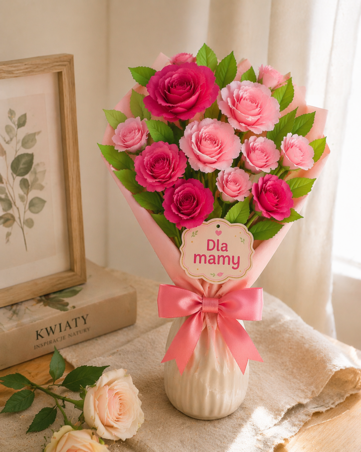 Wycinanka „Bukiet róż dla mamy”