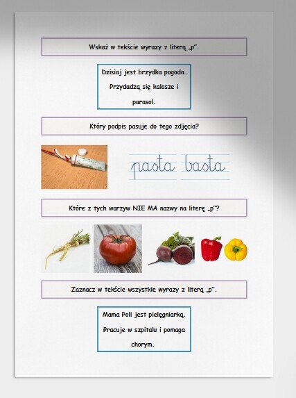 P i p. Karta pracy. Sprawdzian