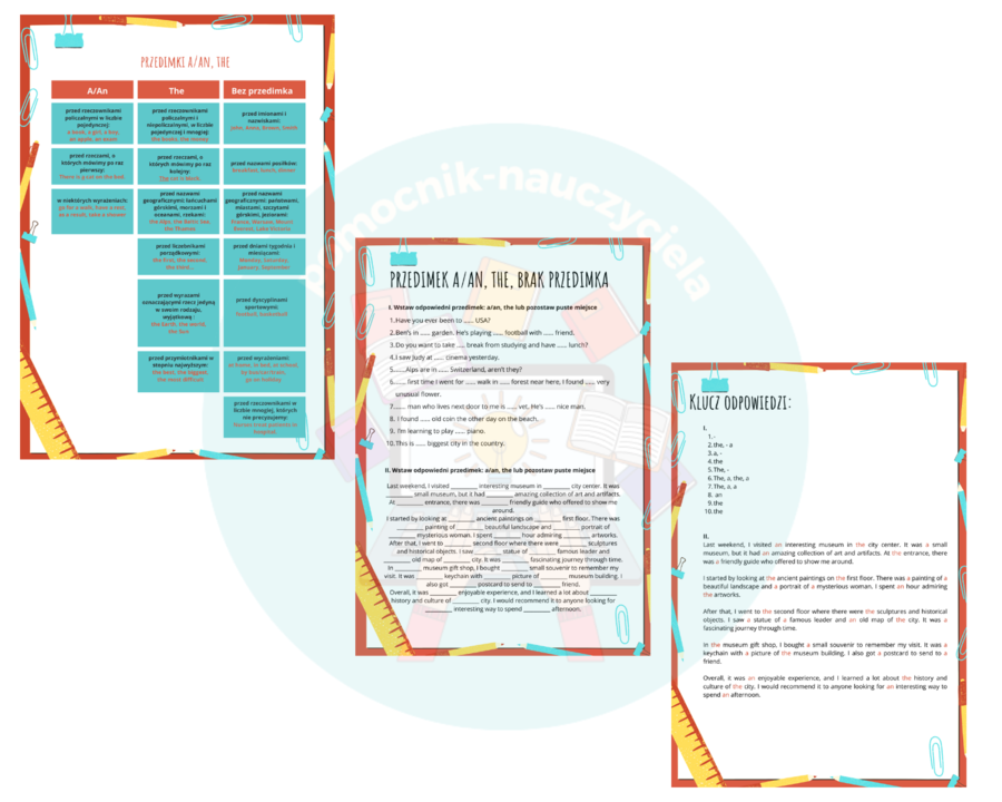 Przedimki nieokreślone i określone