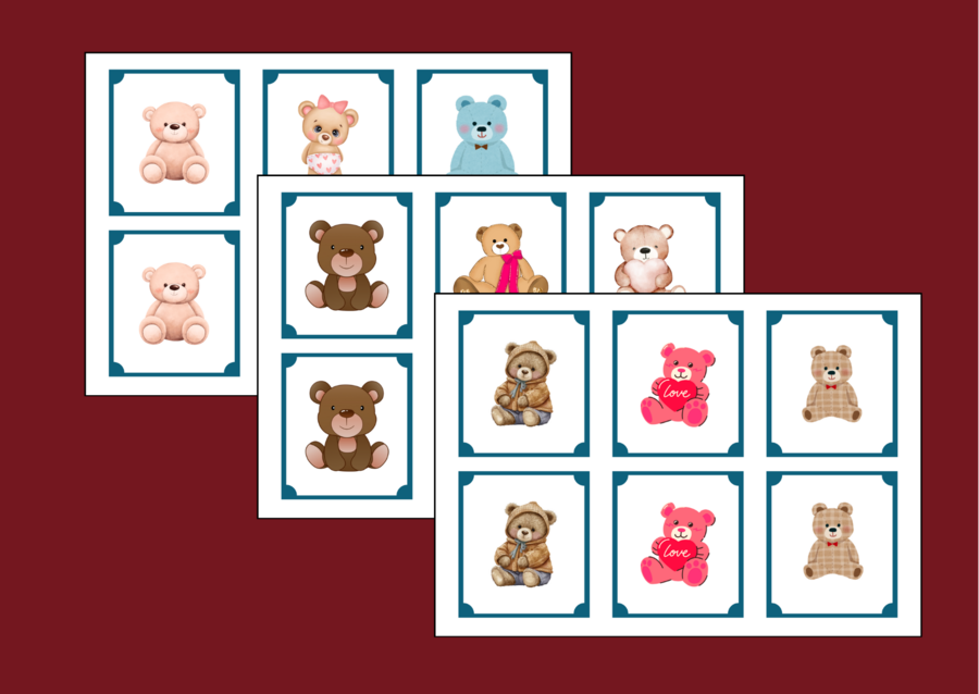 DZIEŃ PLUSZOWEGO MISIA – memory – 36 szt. – biblioteka – świetlica