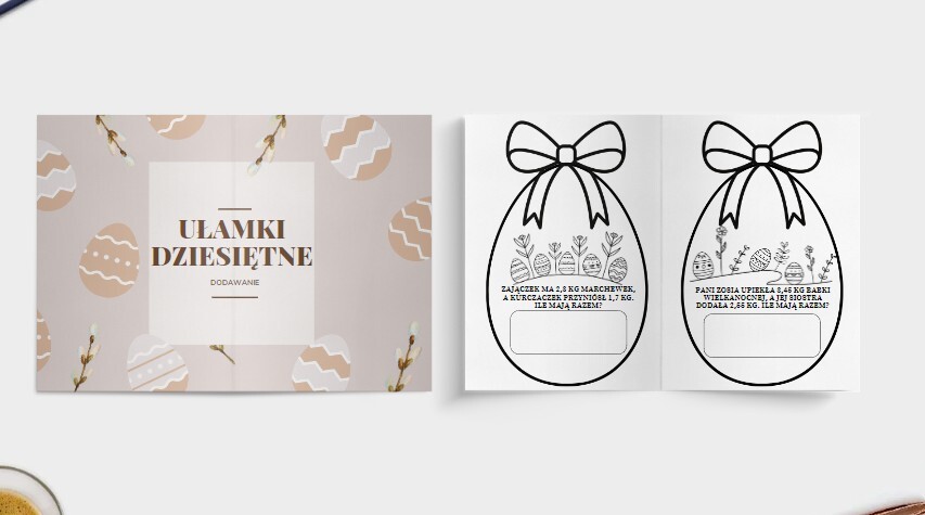 Dodawanie ułamków dziesiętnych - Wielkanocna girlanda