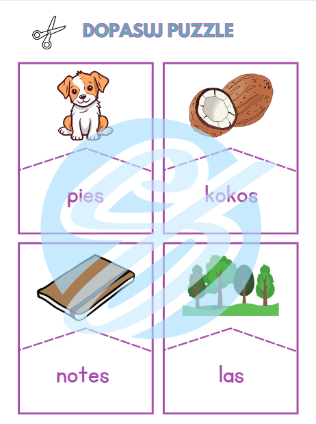 LOGOPEDYCZNE PUZZLE DO UTRWALANIA GŁOSKI S SZEREG SYCZĄCY LOGOPEDIA KARTY PRACY