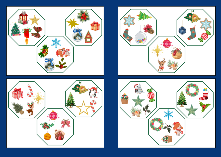 BOŻE NARODZENIE – dooble - biblioteka - świetlica - przedszkole - 36 szt.