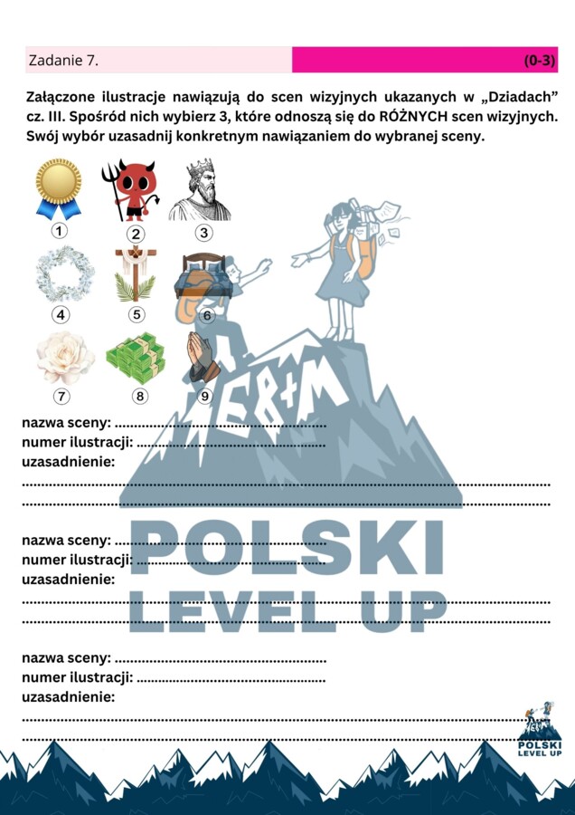 Test ikonograficzny (10 zadań z kluczem odpowiedzi)_Dziady cz. III_Polski Level Up