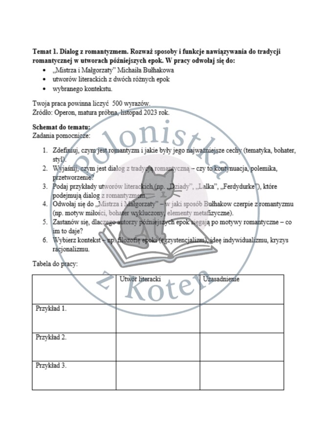 Schematy do rozprawek – rozszerzenie