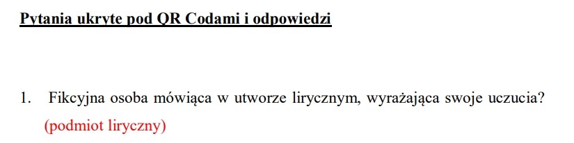 Rodzaje literackie. QR Cody