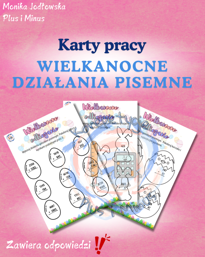 Wielkanocne karty pracy działania pisemne