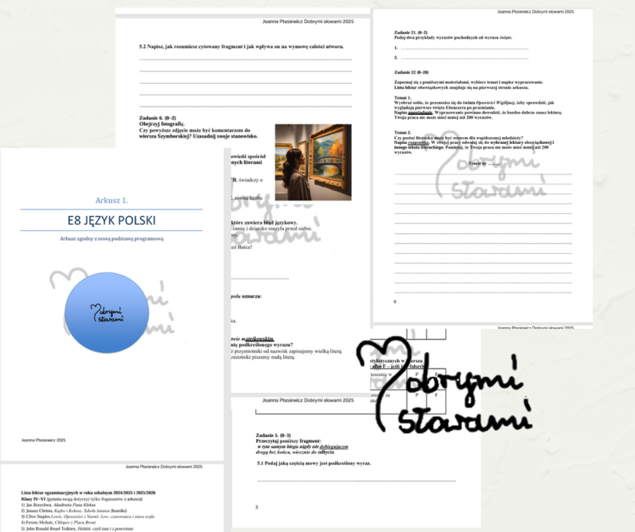1. Arkusz E8 z języka polskiego - zgodny z nową podstawą programową