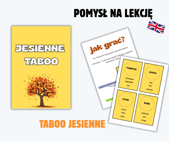 POMYSŁ NA LEKCJE, JESIENNE TABOO, PO ANGIELSKU, ANGIELSKIE TABOO, AUTUMN