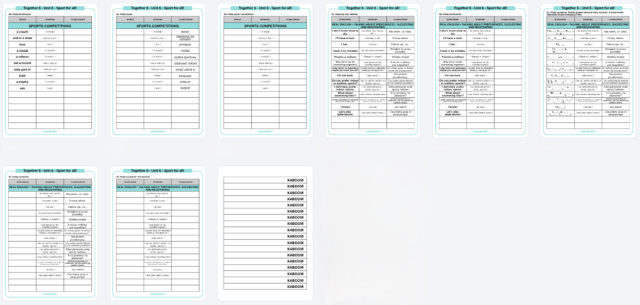 Together 6, Unit 6 - słownictwo