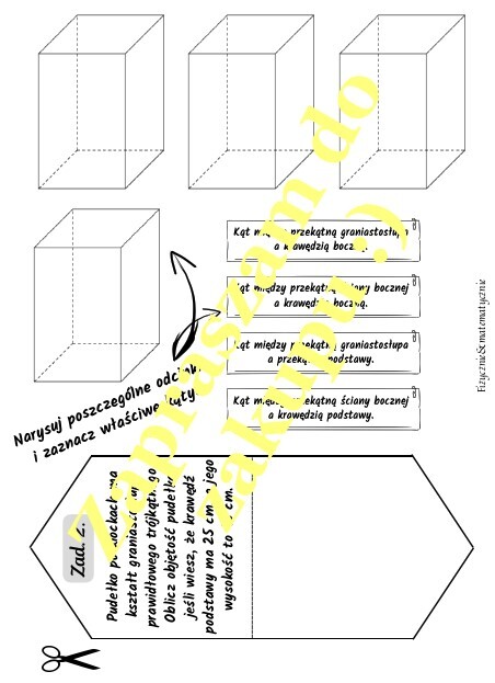 Lapbook Graniastosłupy - propozycja materiałów.