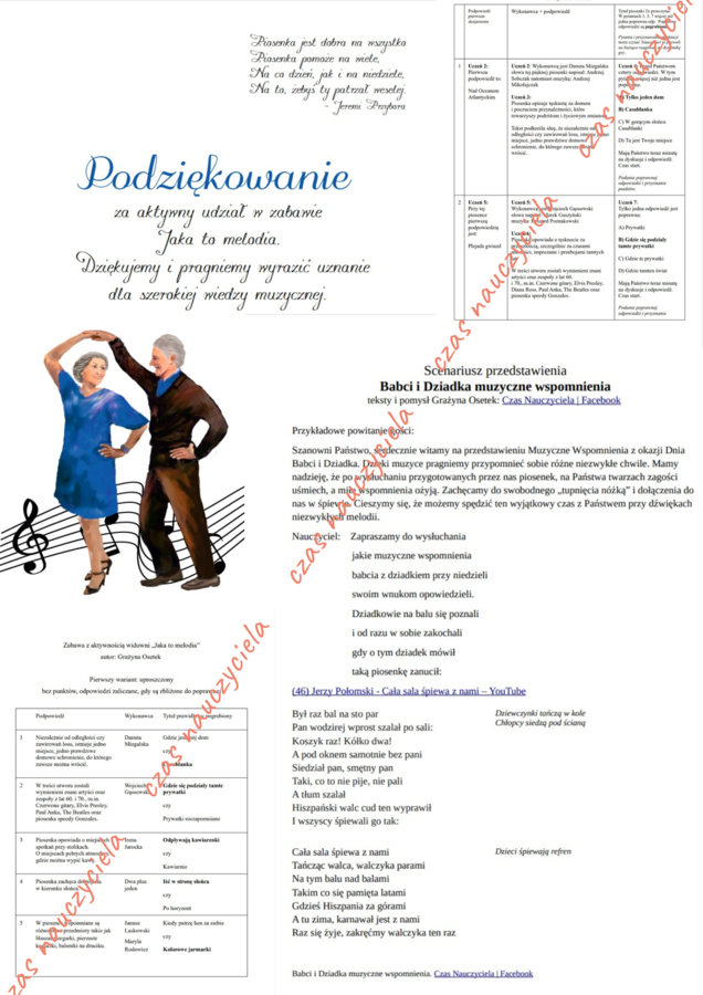 Jaka to melodia - zabawa z publicznością. Dzień Babci i Dziadka.