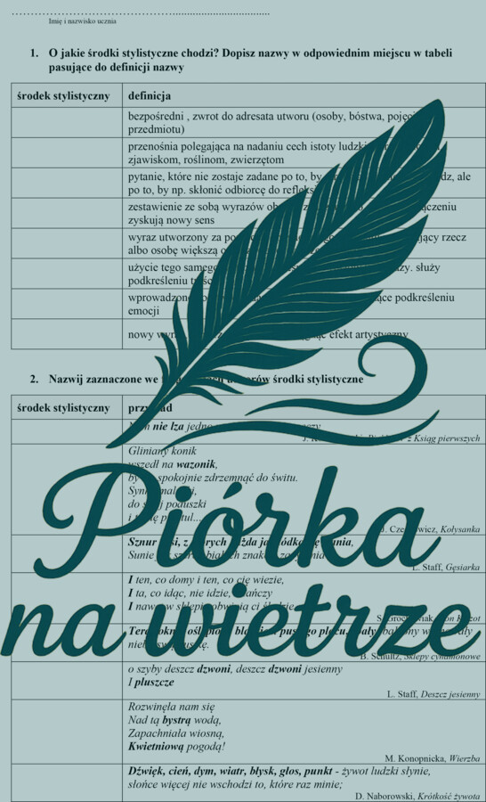 Środki stylistyczne - TEST