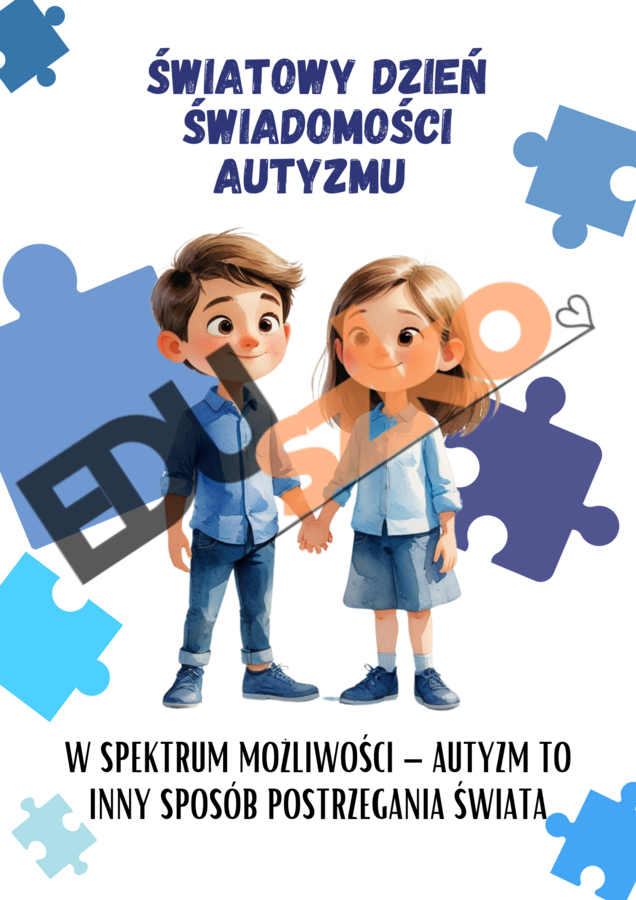 Plakat Światowy Dzień Świadomości Autyzmu - W spektrum możliwości – autyzm to inny sposób postrzegania świata