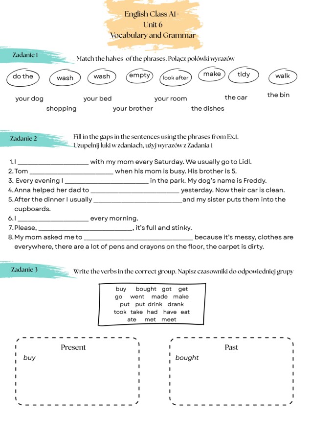 English Class A1+ Unit 6 (Lessons 3,5)