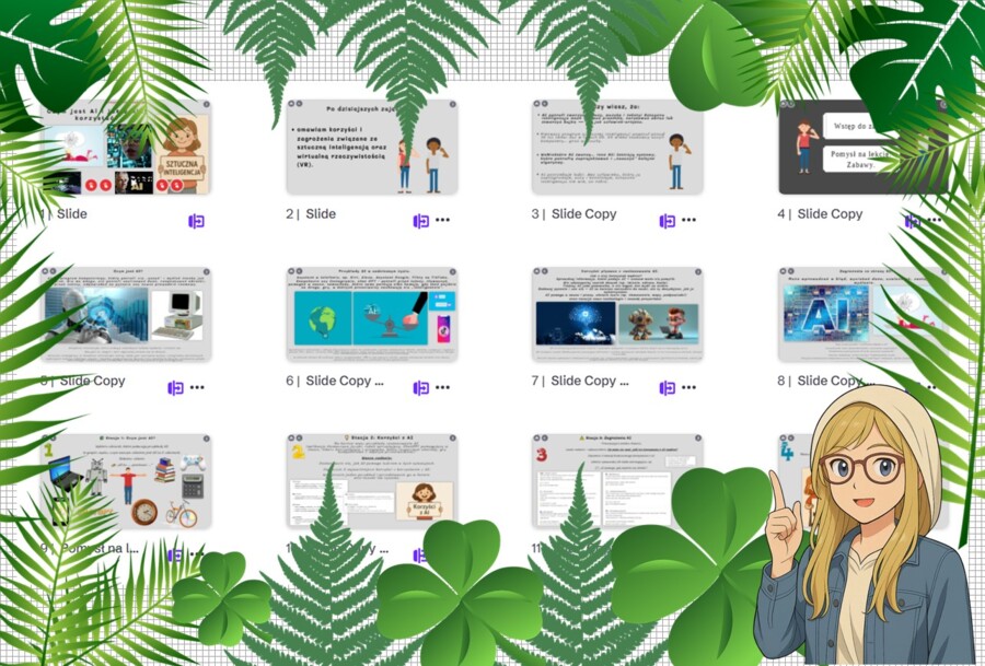 Prezentacja multimedialna w genial.ly „Czym jest Al i jak z niej korzystać?”. Edukacja zdrowotna. Klasa 6. Dział „Moje działania w sieci”. Materiał cyfrowy